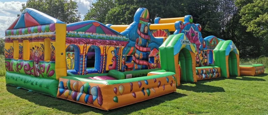 Giant Inflatable Funfair Obstacle Course giant inflatable obstacle course hire in Essex for school events